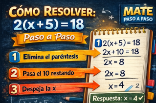 Ecuaciones con paréntesis: pasos para resolver ecuaciones que incluyen paréntesis.