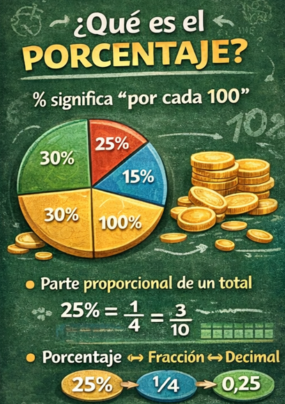 Porcentajes definicción con ejrcicios paso a paso 2026