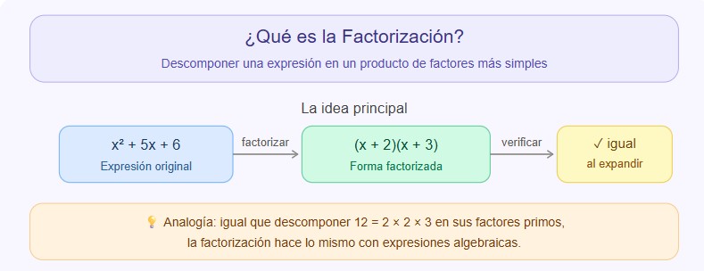 Factorización de trinomios explicada paso a paso, idea de facorización.