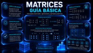 Qué son las matrices: guía básica con conceptos fundamentales, tipos de matrices, operaciones básicas, multiplicación de matrices, ejemplos resueltos y aplicaciones en economía, ingeniería, ciencia de datos, gráficos por computadora e inteligencia artificial.